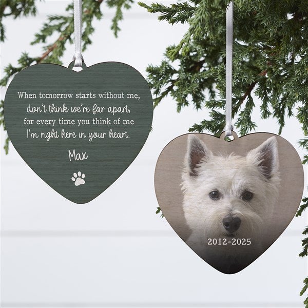 Pet Memorial Personalized Heart Ornament  - 43046