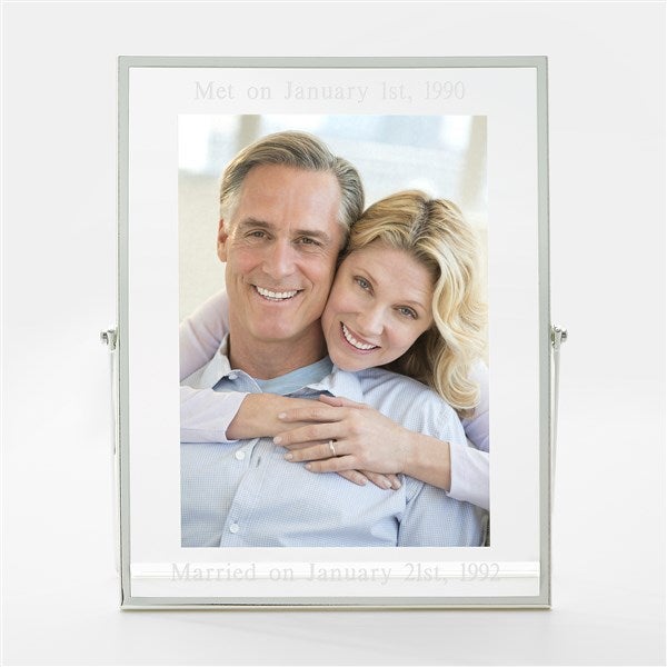 Engraved Silver Floating 5x7 Anniversary Picture Frame