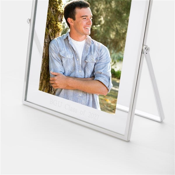 Engraved Graduation Silver Floating 5x7 Picture Frame