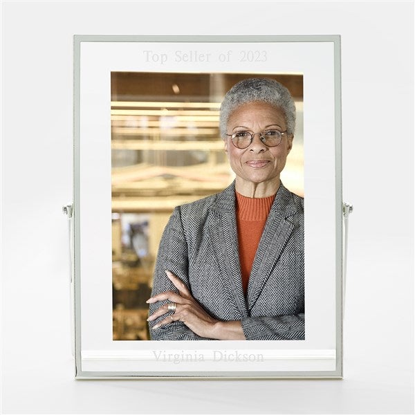 Engraved Silver Floating 5x7 Office Picture Frame