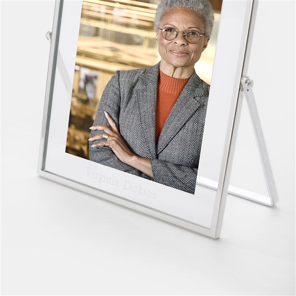 Engraved Silver Floating 5x7 Office Picture Frame