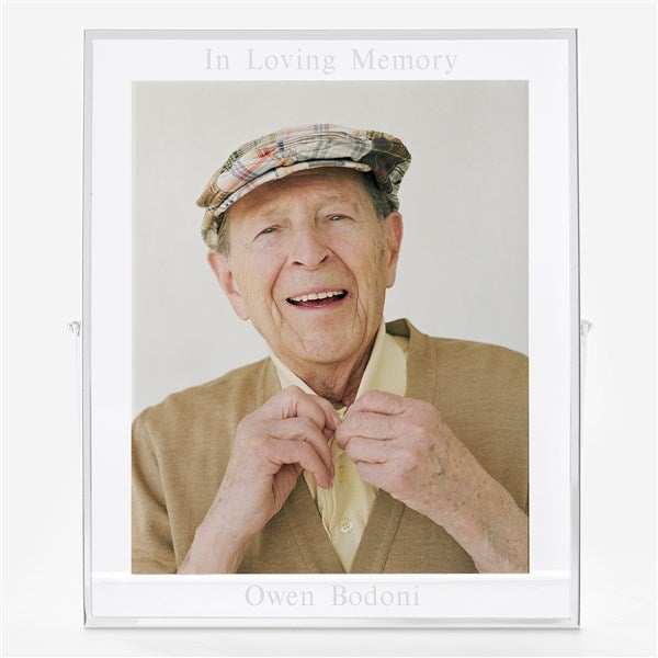 Engraved Silver Floating Memorial Large Picture Frame 8x10