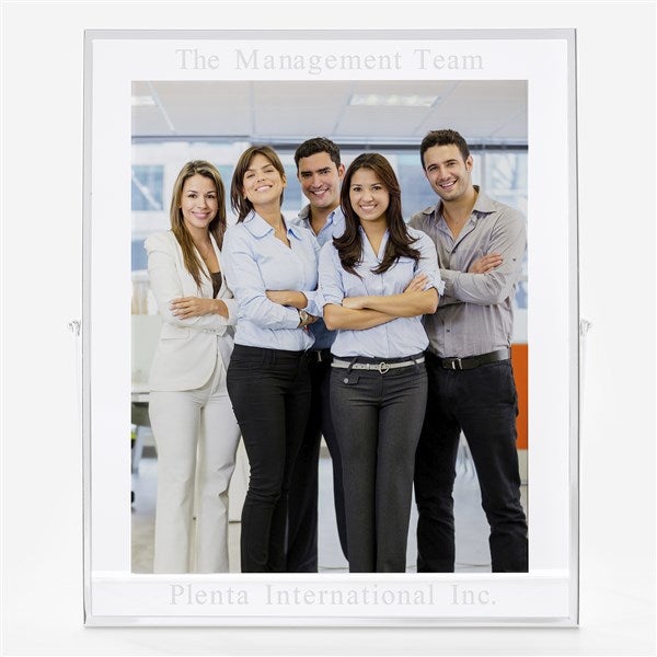 Engraved Silver Floating Large Office Business Picture Frame 8x10 - 43056