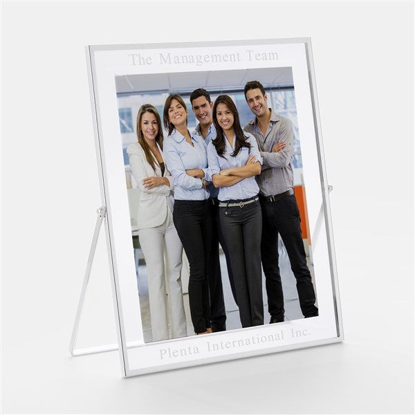 Engraved Silver Floating Large Office Business Picture Frame 8x10