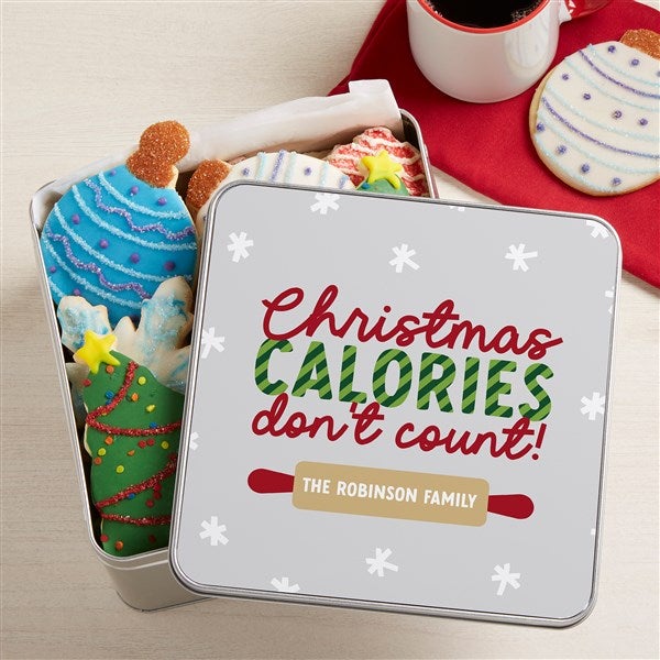 Personalized Christmas Gift Tin - Christmas Calories Don't Count  - 43059