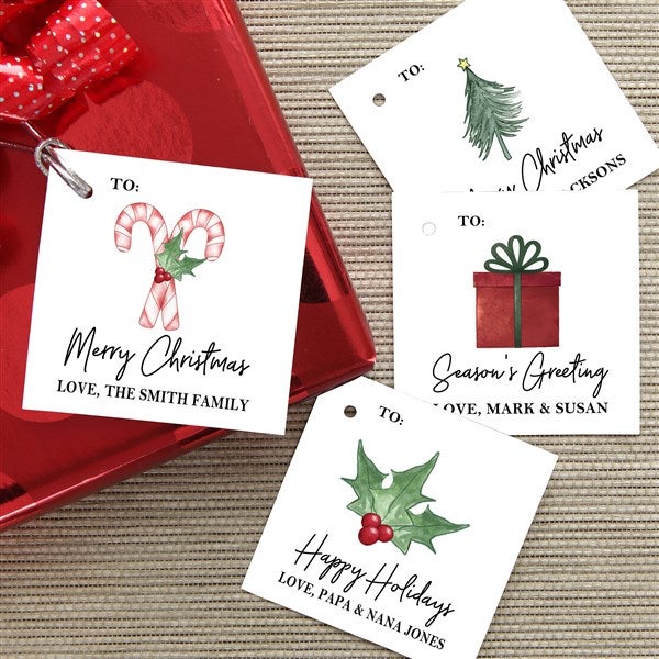 Watercolor Christmas Gift Tags