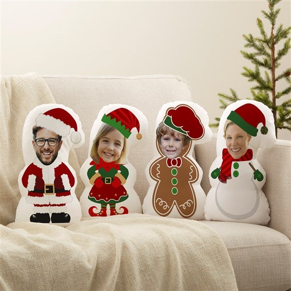 Christmas Character Personalized Photo My Face Throw Pillow  - 43073
