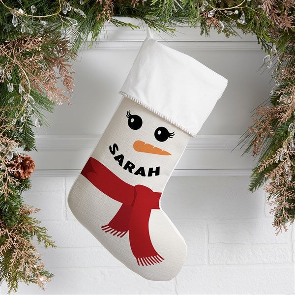 Smiling Snowman Personalized Christmas Stockings  - 43074