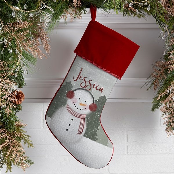 Watercolor Snowman Personalized Christmas Stockings  - 43075