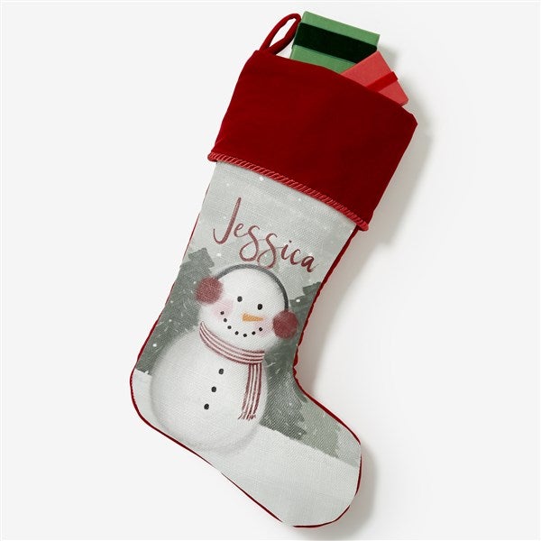 Watercolor Snowman Personalized Christmas Stockings  - 43075