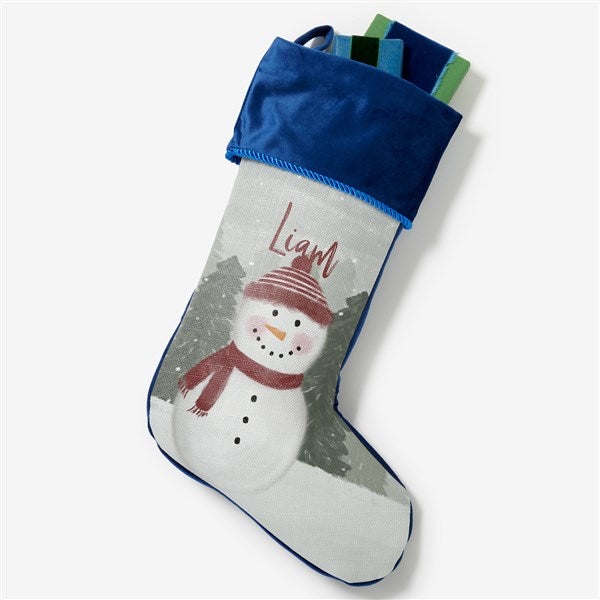 Watercolor Snowman Personalized Christmas Stockings  - 43075