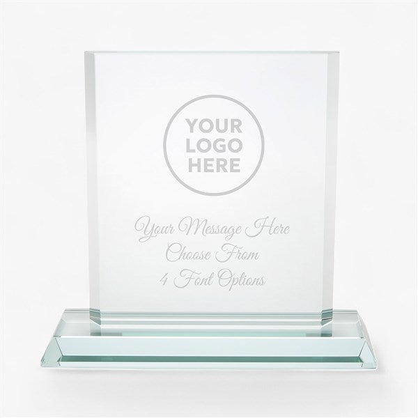 Personalized Logo Jade Glass Block Award  - 43082
