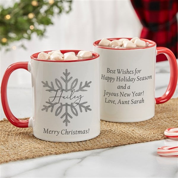 Christmas Repeating Name Personalized Coffee Mug 11 oz.- Red