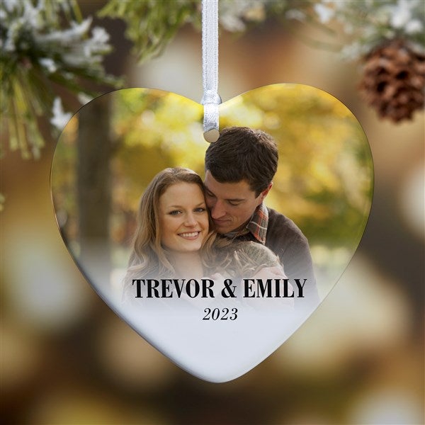 Merry & Bright Personalized Photo Heart Ornaments - 43127