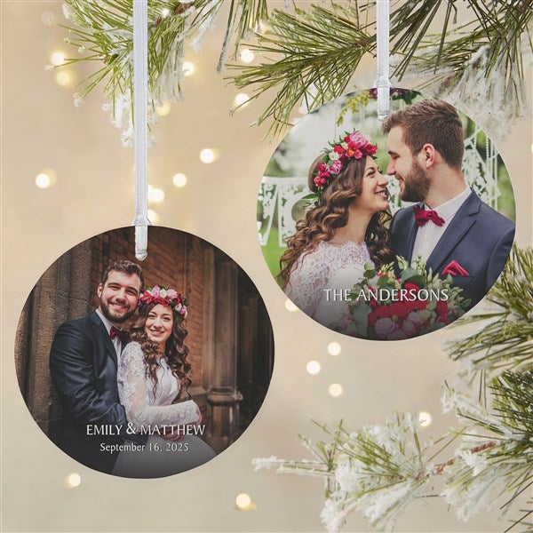 Wedded Bliss Photo Personalized Ornament  - 43134