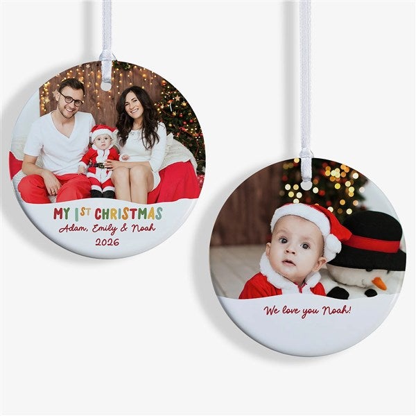 Bundle Of Joy Personalized First Christmas Photo Ornament - 43136