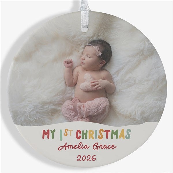 Bundle Of Joy Personalized First Christmas Photo Ornament - 43136
