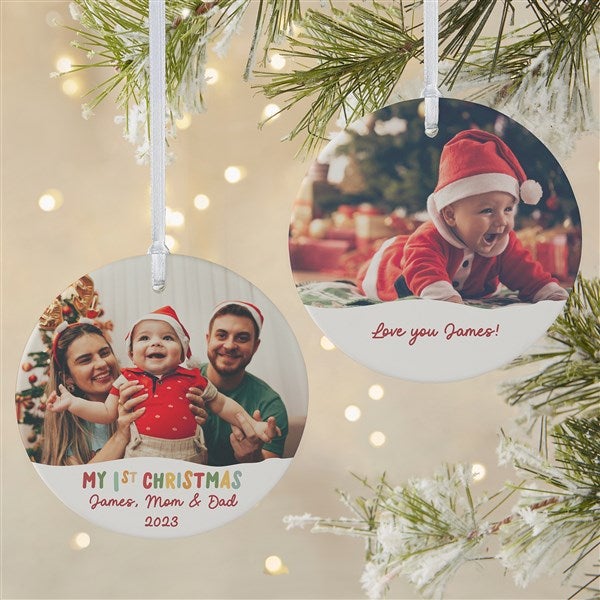 Bundle Of Joy Personalized First Christmas Photo Ornament - 43136
