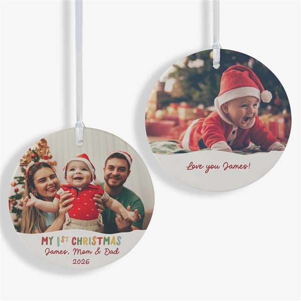 Bundle Of Joy Personalized First Christmas Photo Ornament - 43136