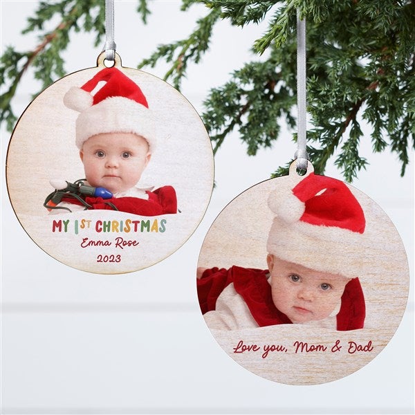 Bundle Of Joy Personalized First Christmas Photo Ornament - 43136