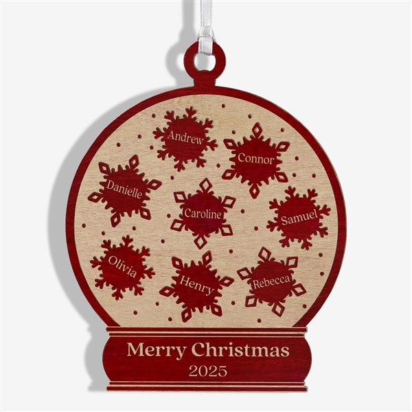Snowflake Snow Globe Personalized Wood Ornament - 43146