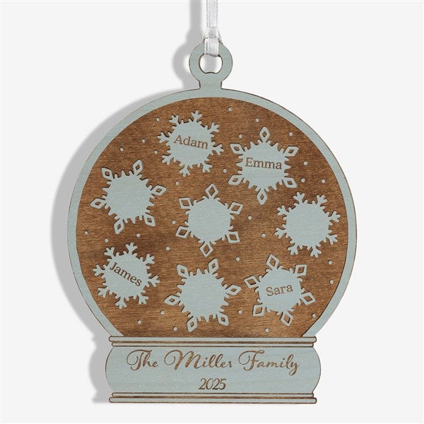 Snowflake Snow Globe Personalized Wood Ornament - 43146