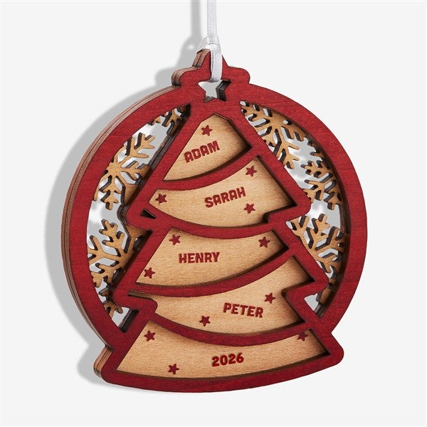 Family Tree Personalized Two Piece Wood Ornament  - 43149
