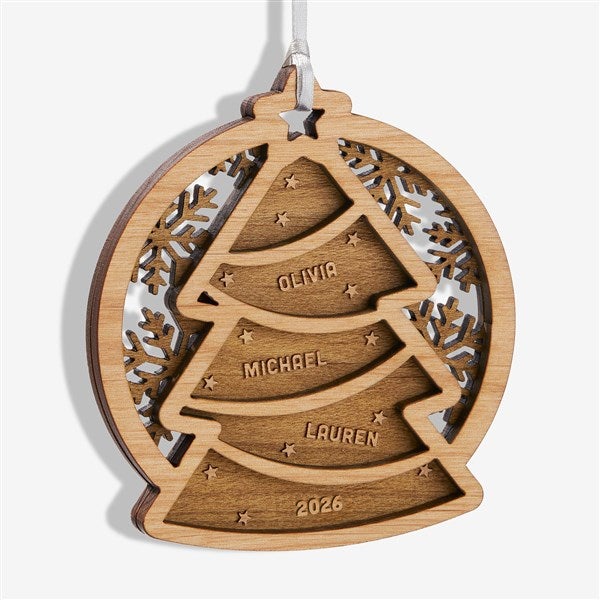 Family Tree Personalized Two Piece Wood Ornament  - 43149