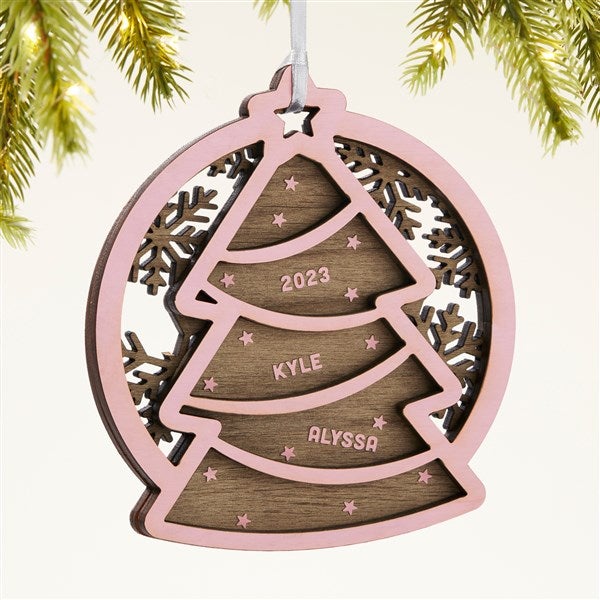 Family Tree Personalized Two Piece Wood Ornament  - 43149