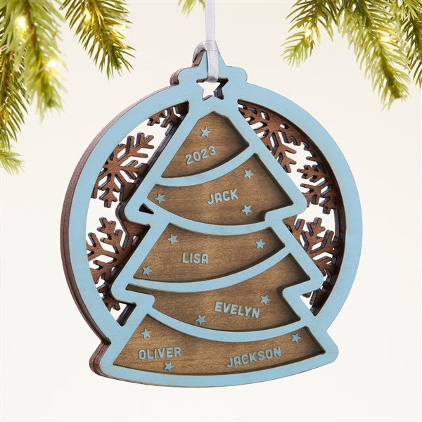 Family Tree Personalized Two Piece Wood Ornament  - 43149