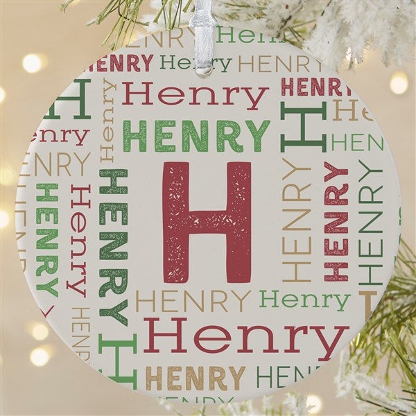 Christmas Repeating Name Personalized Ornament  - 43152