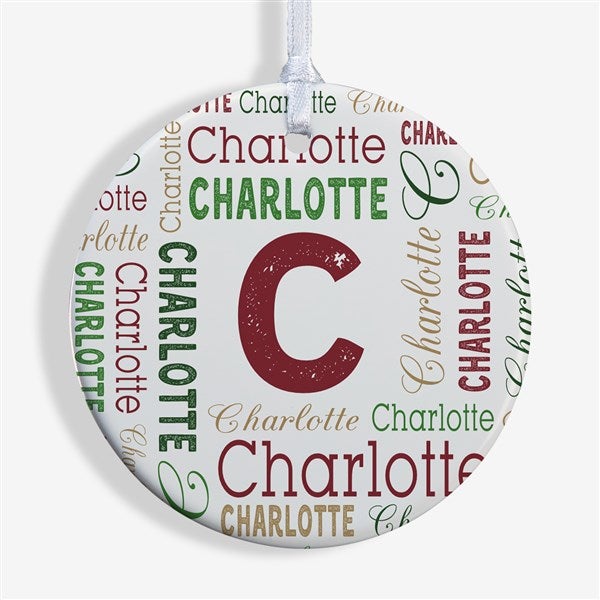 Christmas Repeating Name Personalized Ornament  - 43152