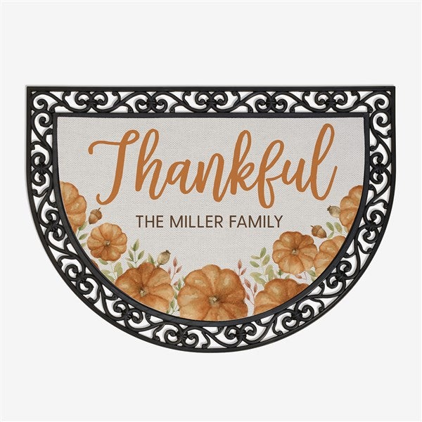 Seasonally Script Personalized Half Round Doormat  - 43153