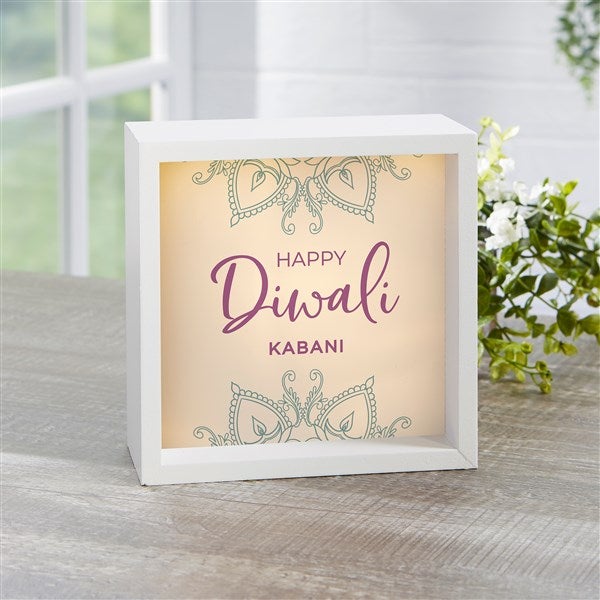 Diwali Personalized LED Light Shadow Box - 43166
