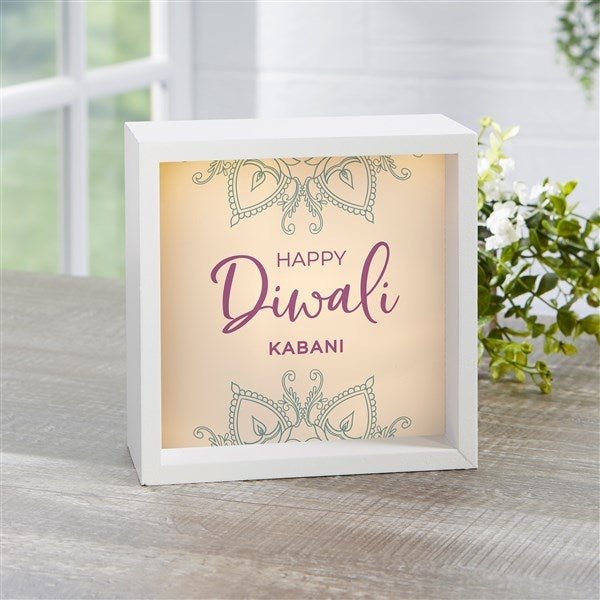 Diwali Personalized LED Light Shadow Box - 43166