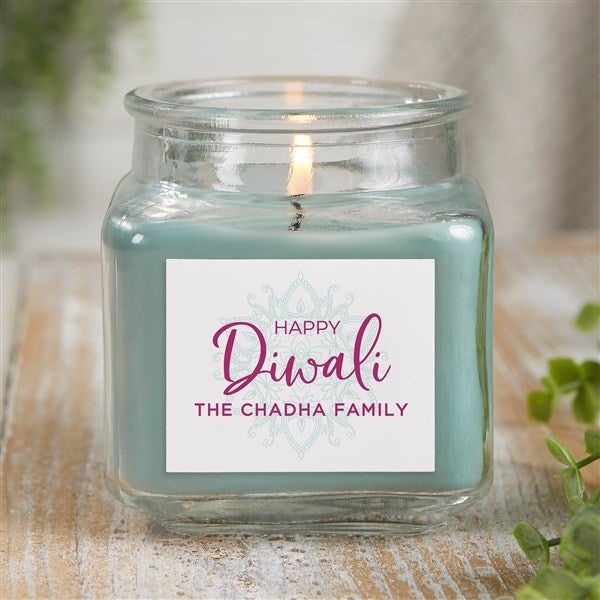 Diwali Personalized Glass Candles - 43169