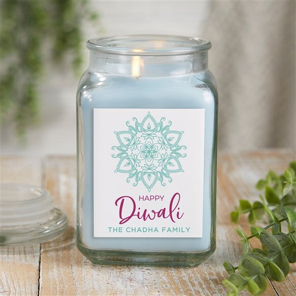 Diwali Personalized Glass Candles - 43169