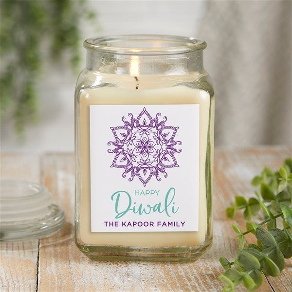 Diwali Personalized Glass Candles - 43169