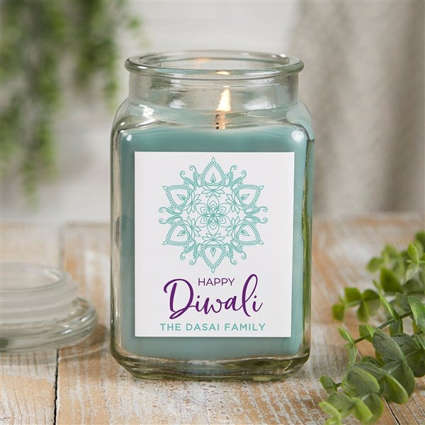 Diwali Personalized Glass Candles - 43169