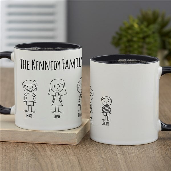 Stick Figure Family Personalized Coffee Mug  - 43171