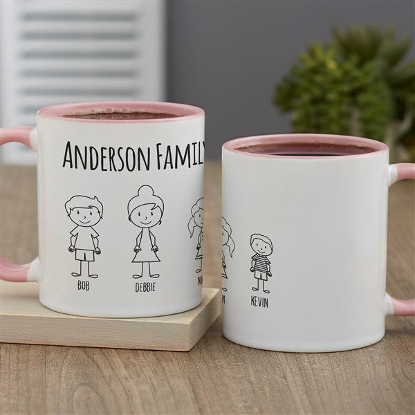 Stick Figure Family Personalized Coffee Mug  - 43171