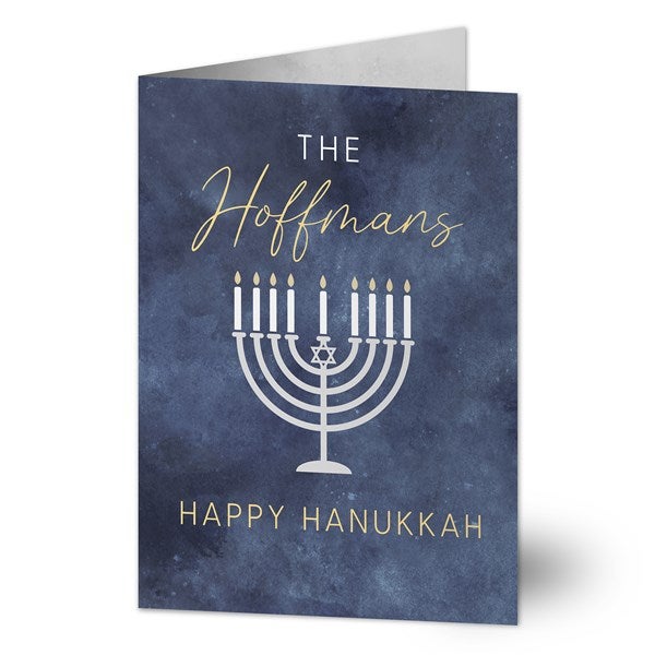 Love and Light Personalized Hanukkah Greeting Card - 43177