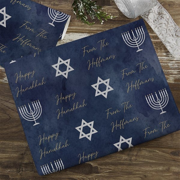 Love and Light Personalized Hanukkah Wrapping Paper - 43178