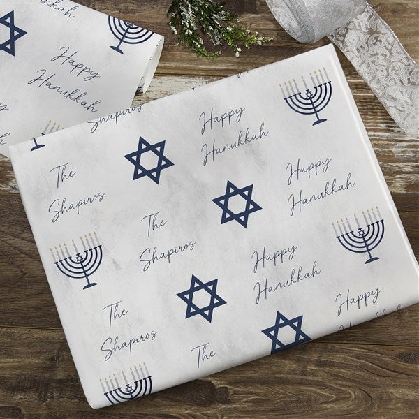 Love and Light Personalized Hanukkah Wrapping Paper - 43178