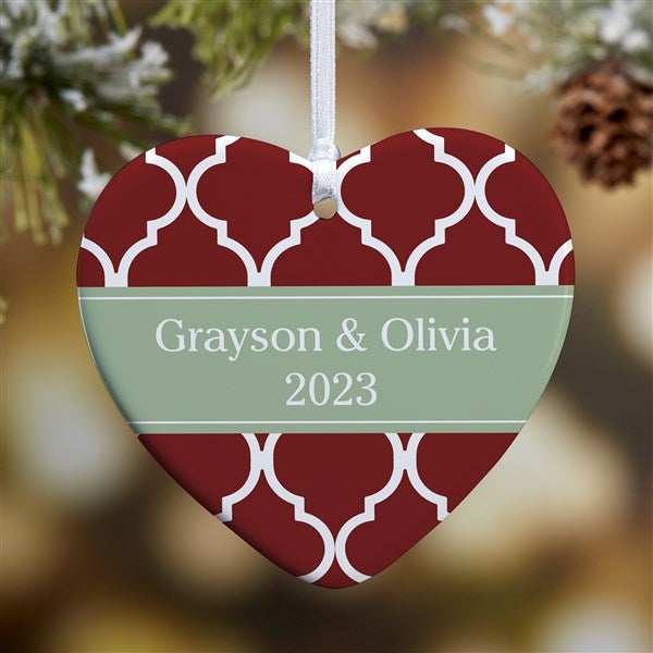 Christmas Custom Pattern Personalized Heart Ornament - 43211