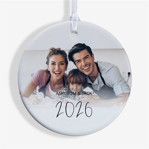 Script Family Photo Personalized Ornament  - 43214