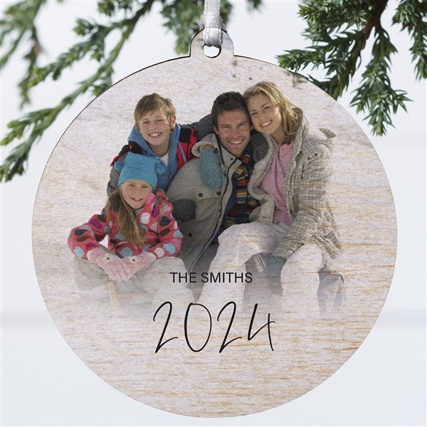 Script Family Photo Personalized Ornament  - 43214