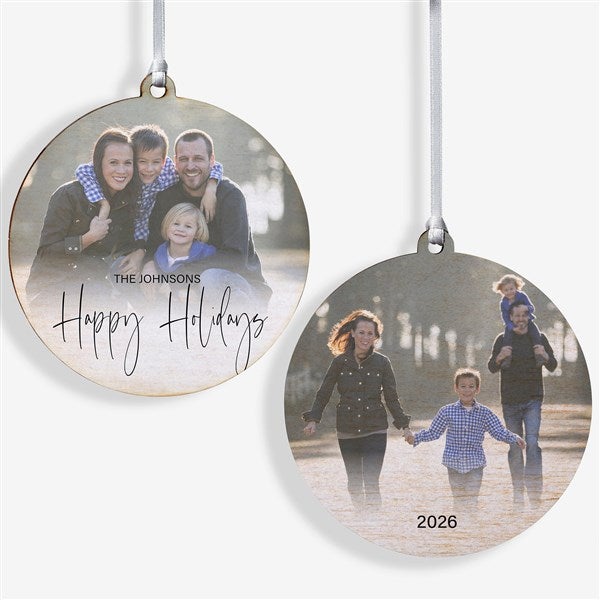 Script Family Photo Personalized Ornament  - 43214