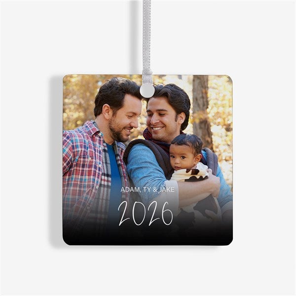 Script Family Photo Personalized Ornament  - 43214
