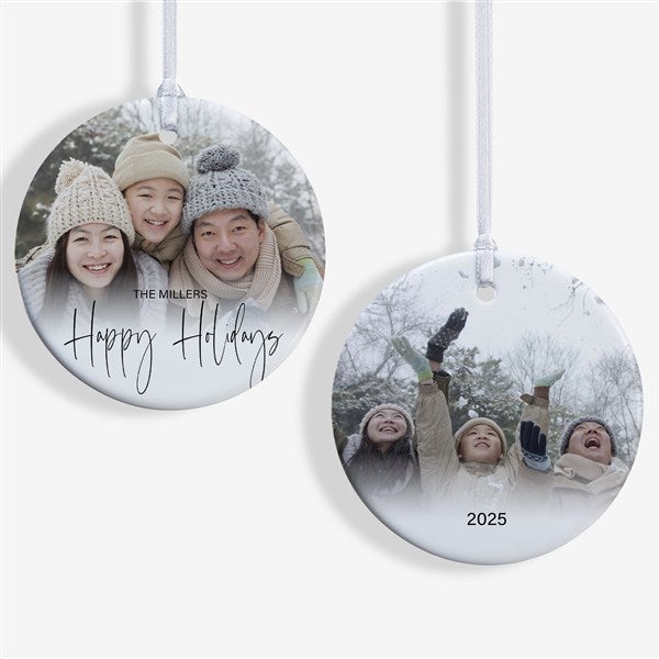Script Family Photo Personalized Ornament  - 43214